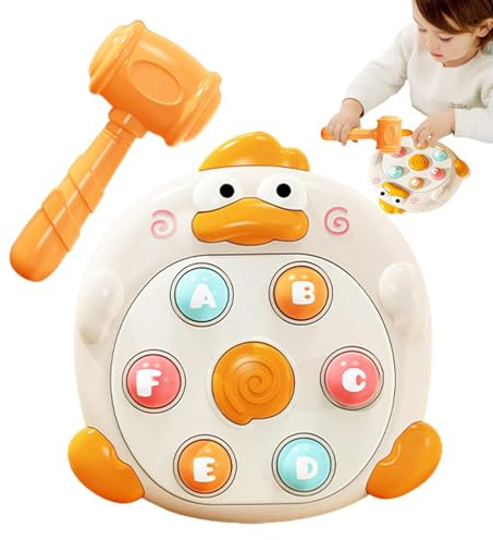 Veeteah Jouet de Jeu de Taupe, Jeu de Taupe, Jouet interactif de Battement de Canard de Dessin animé avec Marteau, Jouet de développement précoce, Jouets de motricité Fine pour Les à partir de 3 Ans