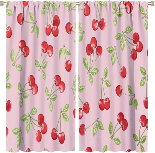 Schattierung Vorhänge Junge Cartoon-Frucht 3D Druck 2Er Set Isolierung Schalldichte Kinder Gardinen Blickdicht Mit Ösen Vorhang Fenster Für Wohnzimmer Schlafzimmer Balkon 140X160 cm (B + H)-3373147