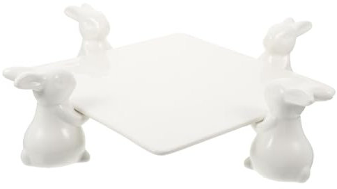 Amosfun Piatto Per Torta Pasquale in Ceramica Da 10 Pollici Porta Torta Vassoio Da Portata Per Dessert Stile Elegante