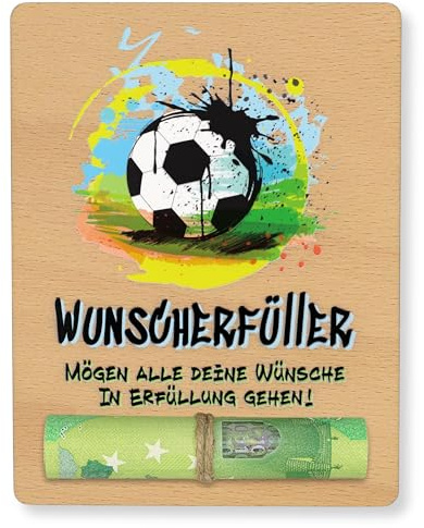 ZUKLA Verpackung für Geldgeschenke Fußball -13 x 10 cm - Spardose Fussball - Fussball Geschenke Jungen - Geschenke für Fussballfans