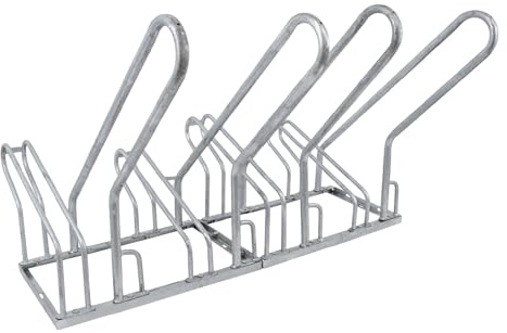 TRUTZHOLM Fahrradständer für 4 Fahrräder mit Anlehnbügel Stahl feuerverzinkt höhenversetzter Parker 70 x 42 cm Stahl feuerverzinkt 2x2 Reihenparker Fahrradanlehnbügel Bodenständer