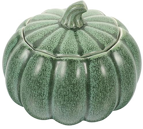 IMIKEYA Ciotola in Ceramica Con Coperchio A Forma Di Zucca 500 Ml Elegante Ciotola in Ceramica Per Zuppa Per Casa Feste E Ristoranti