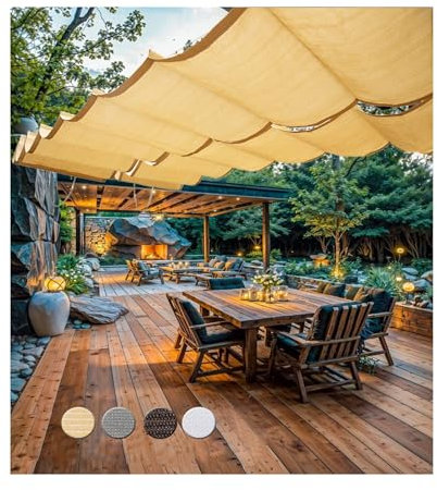 Toldo retráctil personalizado para balcón y piscina, malla telescópica de fácil instalación, cubierta de patio al aire libre (W2 x L13 m/A 6.56 x L42.60 pies)