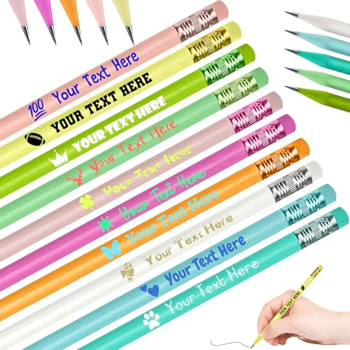 Morlavid Bleistifte Personalisiert mit Namen/Logo Lustig Bleistift mit Gravur Personalisierte Holzstifte Sprüchen Kleine Geschenke für Kinder,Name des Gemäldes