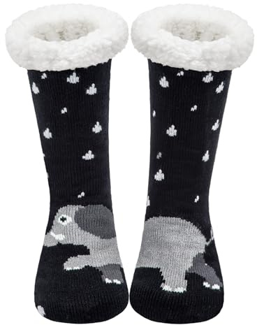 Justay Sowarm Calcetines Mujer Calcetines Antideslizantes Mujer Invierno Calcetines de Casa Calcetines Térmicos Calcetines Navideños