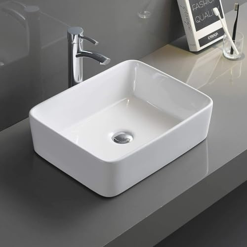 Bathroom Sink Cloakroom Basin, Rectangle Hand Wahsing Countertop 400 * 300 * 130 mm