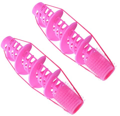 Beaupretty Bigodini Stili Plastico e Chioma Flessibili 2 Pezzi per in Donna a Elastica Fascia Rosa per Arricciare Diversi Ricci a Casa