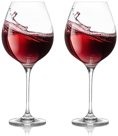 CIYIN Copas de Vino plastico, 2 Piezas Copas de Vino Tinto 480ml, Plástico Tritan, para Vino Tinto, Vino Blanco (B)