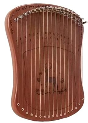Professionelle 17-saitige Lyra-Harfe, Mini-Fingerstyle-Harfe, Kalimba-Fingerpiano mit Zubehör, kreative Spieluhr for Anfänger für Erwachsene/Anfänger(Brown-Single Board)