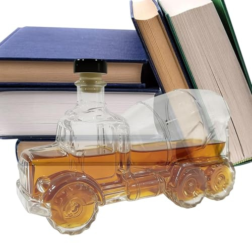 Botella decantadora de whisky de 300 ml, mezclador de cemento, diseño de vidrio con estilo, recipiente de licor con material, accesorio, artículo para servir brandy bourbon
