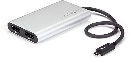 StarTech.com Adaptador Thunderbolt 3 a 2 Puertos DisplayPort 4K 60Hz Compatible con Windows y Mac, Conversor Thunderbolt 3 a DisplayPort