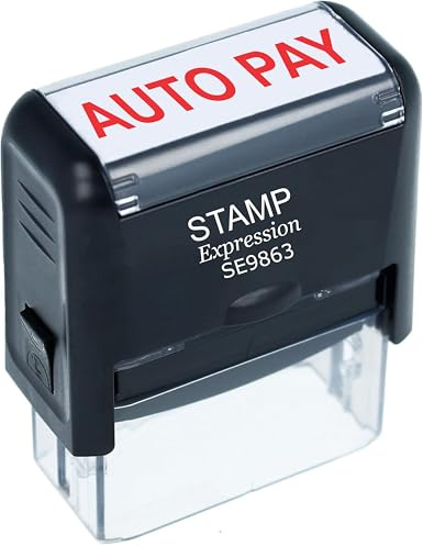 StampExpression - AUTO Pay Office Self Inking Rubber Stamp - Red Ink (A-5864)