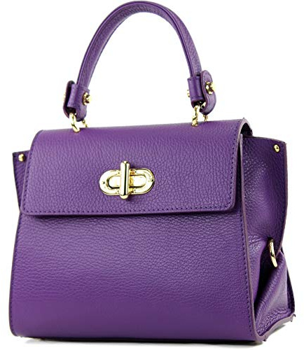 modamoda de T182 Damen Leder Henkeltasche Schultertasche, handmade in Italy
