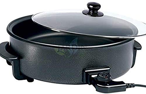 Paellero Electrico 42x7 cm | Sarten Electrica Pizzapan Antiadherente 1500W | Cazuela Multiusos | Sartena Electrica Multifuncion | Temperatura hasta 250ºC | Revestimiento Teflón