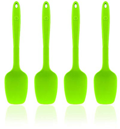 Kochblume Flexlöffel S 4er Set | Premium-Silikon | Hitzebeständig | Spülmaschinenfest | Farbe: limette