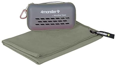 4Monster Microfibre Travel Towel - Quick Dry, Lightweight, Ultra Soft, Super Absorbent Compact Camping Towel for Sports, Gym, Beach, Camping, Yoga, Swimming, Hiking