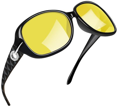 Joopin Lunettes de Conduite de Nuit pour Femme Oversize Anti Éblouissement Vision Nocturne Lunettes Jaune Conduite de Nuit Anti Phare