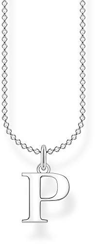 Thomas Sabo Damen Halskette Buchstabe P silber 925 Sterlingsilber, 38-45 cm Länge