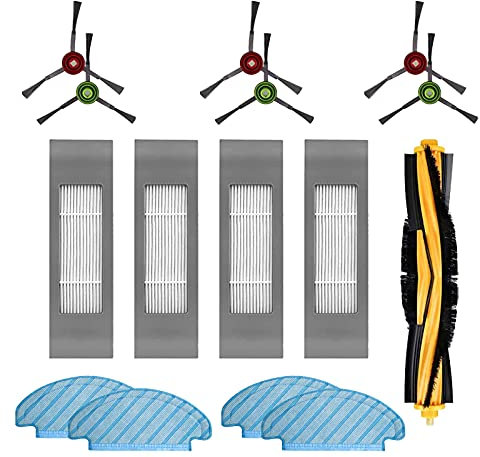 HALIEVE Filter Bürste Wischtuch Ersatzteile Zubehör Set für Ecovacs DEEBOT OZMO T8 AIVI T8MAX N8 Pro N8 Pro+ T9 T9+ Staubsauger Roboter (15 Stück)