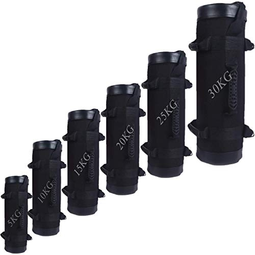 YZBBSH Sandbag Gewichtssack 5kg 10kg 15kg 20kg 25kg 30kg Power Bag Core Bag für Gewicht Fitness Training Sandsack (Kein Sand, Brauchen Sandsack Selber Befillen),Schwarz,25kg