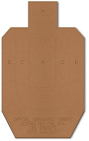 60 Official USPSA Cardboard Targets, Competition Torso Target, Full Size USPSA Cardboard Targets, Silhouette Shooting Target, Rifles, Handguns, & Shotguns, (60 Target Pack, USPSA)