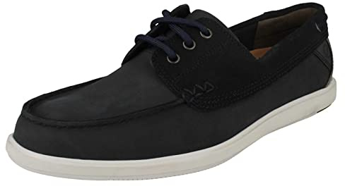 Clarks Barco Para Asar, Botas de barco Hombre, Nobuck Navy, 41.5 EU