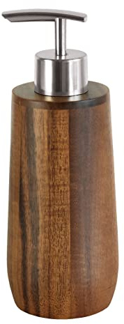 Kleine Wolke Acaia Soap Dispenser, Accessories, Colour: Brown, Material: Acacia, Length 7.2 x Width 7.2 x Height 19.3 cm