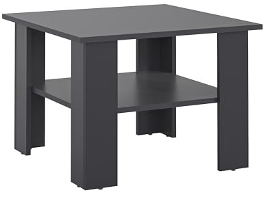 KOMTO Couchtisch Anthrazit Vienna - Wohnzimmertisch Modern Couchtisch Holz Beistelltisch 60x60 Coffee Table Tisch Wohnzimmer Sofatisch Stubentisch