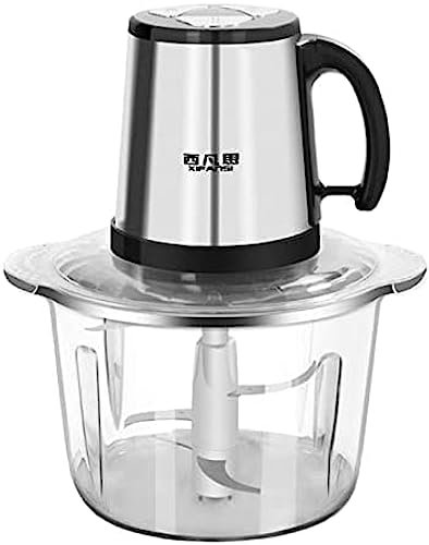 Hachoir Électrique, Mini Hachoir Avec Bol En Acier Inoxydable/verre De 5 L, 3 Vitesses, 4 Lames À Deux Niveaux, 400 W, Fouet, Couvercle Hachoir, Pour Viande, Légumes, Fruits, Noix Et Purée.,5l/400