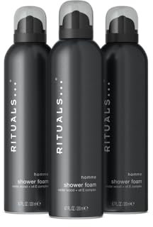 RITUALS Homme Vorteilspack mit 3 x Duschschaum | Duschgel mit Zedernholz und Vitamin E | kraftvoller und belebender Duft | Vorteilspack 3 x 200 ml