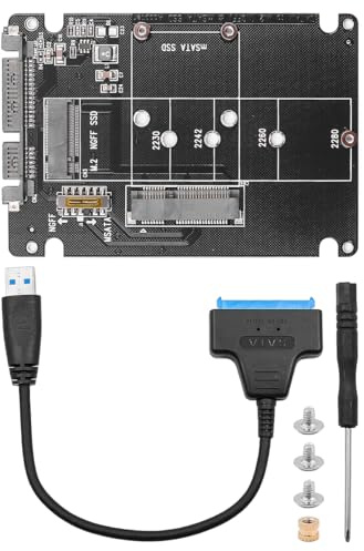 M.2 NGFF oder mSATA auf USB 3.0 Adapter 2-in-1 NGFF oder mSATA Konverter Lesekarte mit SATA-Kabel-Konverter