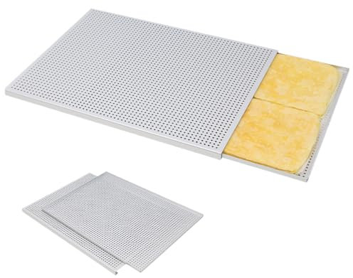 Jorzer Lot de 2 feuilles de pâte feuilletée pour la cuisson en alliage d'aluminium de qualité alimentaire perforées anti-adhésives - Plaque de cuisson multifonction - Épaisseur de 2 mm