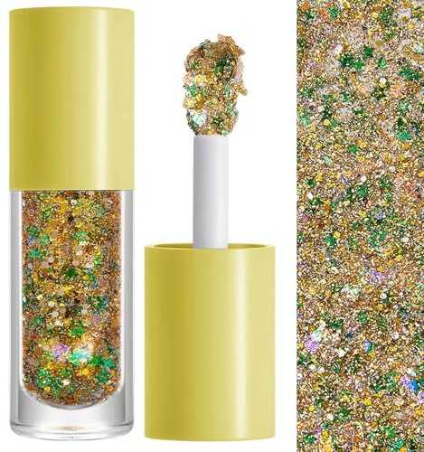 Festival Glitzer Gesicht Haare Body Glitter Gel,Mermaid Sequins Gesicht Glitzer Gel Für Karneval Masquerade Glitzer Schminke