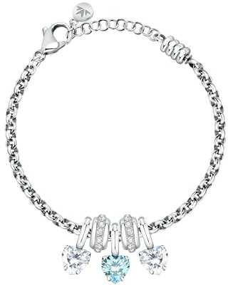 Morellato Bracciale Donna Cuori in Acciaio, Cristalli, Zirconi, Collezione DROPS - SCZ1353