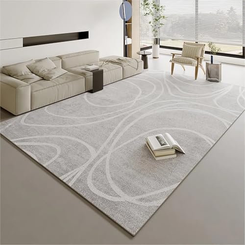 Tzvpsu Bettvorleger Schlafzimmer,Grau Tinte Design Waschbar Leicht zu reinigen Teppiche,Wohnzimmer Dekoration flurteppich,160x230cm