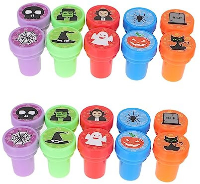 GLSTOY 2er-Pack Spielzeugstempel Für Kinder Halloween-Party-Sets Mit Cartoon-Motiven Selbstfärbende Stempel Für Geburtstagsfeiern