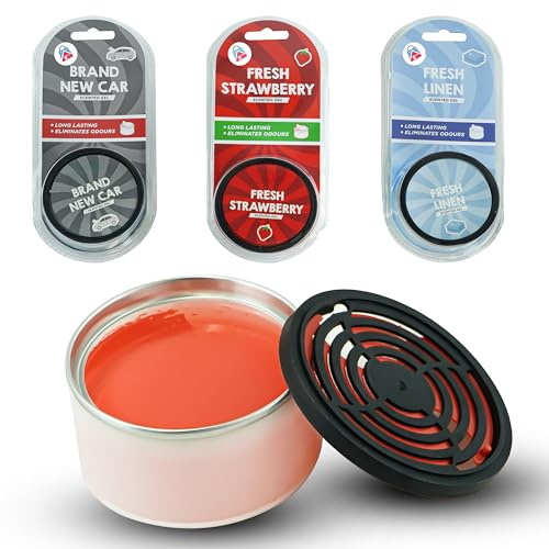 Lot de 3 désodorisants pour voiture - Parfum longue durée de 60 jours - Éliminateur d'odeurs puissant - Désodorisant automobile avec onglet de contrôle - Odeur fraîche pour voiture, maison, bureau et