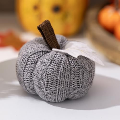 JUCHRZEY Gehäkelte Kürbisse, Dekoration, handgefertigt, gestrickt, Kürbis-Dekor, Herbst, künstlicher Kürbis for Halloween, Erntedankfest