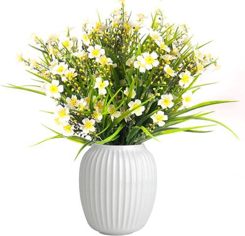 HBell Künstliche Blumen für den Außenbereich, UV-beständig, künstliche Buchsbaumpflanzen, künstlicher Kunststoff, Grün für drinnen und draußen, künstliche Pflanzen, Garten, Veranda, Fensterkasten,