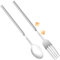 2 pezzi squisiti cucchiaio forchetta retrattile in acciaio inox forchetta estensibile, forchetta lunga cucchiaio lungo strumento forchetta estensibile forniture, forchetta retrattile stoviglie