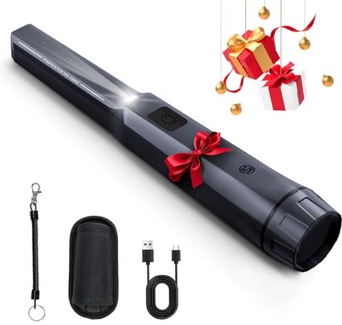 SUNPOW Pinpointer Metal Detector- Upgraded Chip & 50% Depth Improvement, Handheld Pin Pointer Wand with 800 mAh Lithium Battery, Fully IP68 Waterproof, 3 Modes for Gold, Relics, Coins