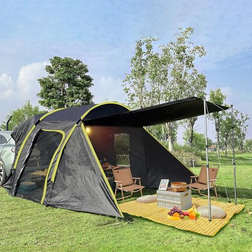 Biltält Baklucka för 2–3 Personer, Baklucke-Tält 300 x 150 x 210 cm, Bilstält SUV Rymligt Förtält för Lyxbilar, SUV:ar och Skåpbilar, Campingtalt Till Bil.