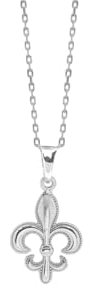 TALISMAN JEWELLERY Pendentif en argent 925 - Fleur de lys (14 mm x 22 mm), 14 MM x 22 MM, Argent sterling 925, Non applicable