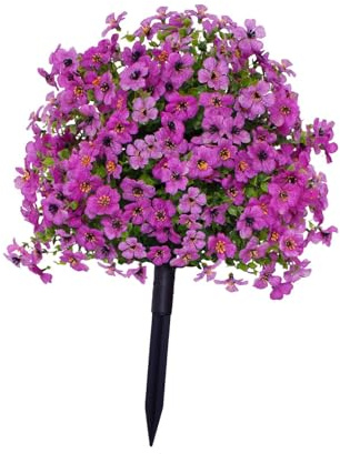 Whtkoph Da Giardino con Fiori Artificiali, Vegetazione Finta E Arbusti con Picchetti per Interni, Viola