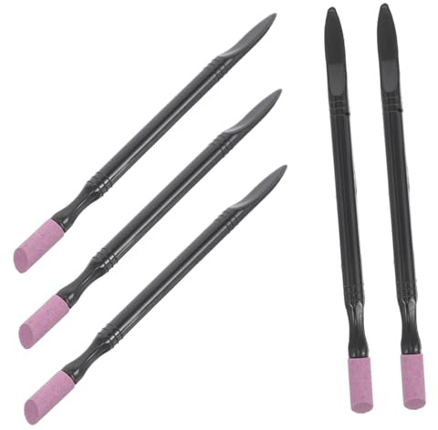 NIYANGLE 5 Stück Nagelhautentferner Stift Doppelkopf Polierstift Nagelschleifstift Maniküre Werkzeug für Glatte Nägel Nagelpflege Zubehör