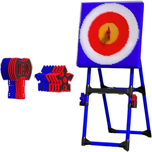 2-in-1 Axe Throw and Lawn Dart Combo Game Set, Adjustable Height Target Stand with Built-in Organizer, Fun Outdoor Activity for Teens and Adults