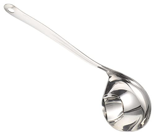 SOLUSTRE Edelstahl Fett-öl-separator Löffel Mit Sieb Küchen-kelle Zum Abscheiden Von Fett Und Öl Rostfrei Groß Ergonomisch Für Gesunde Suppenzubereitung Und Schonende Verwendung Töpfen