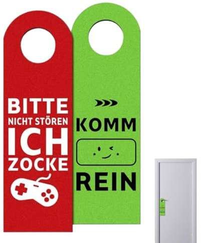 YUVKIN 1 Stück Türanhänger aus Filz, Bitte Nicht stören, ich zocke oder komm rein, Gamer Geschenk, Zocker Geschenk, Gamer Zimmer Deko, Teenager Jungen Geschenk, Coole Sachen für Jungs