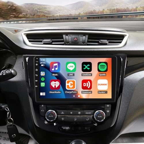 2+64G Android Car Radio for Nissan X-Trail Qashqai 2013-2017 Car Stereo with Carplay Android Auto 10'' IPS Touch Screen Bluetooth Radio for X-Trail WiFi GPS SWC Mirror Link Split Screen