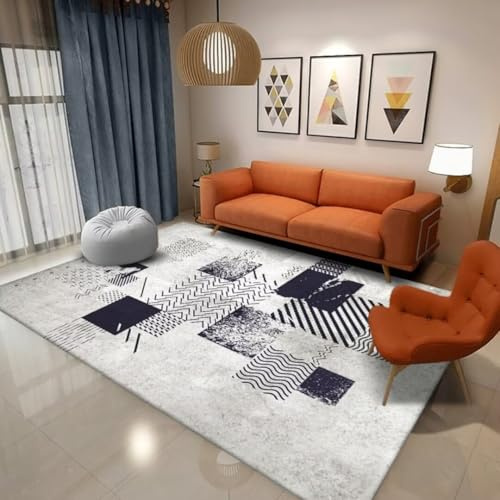 RUGMRZ Couch Teppich Wohnzimmer rutschfeste Wasserwaschige Einfache Dekoration Bereich Flokati Blau Teppiche Fã¼Rs Kinderzimmer Ornamente Für Möbel Babyzimmer Junge180X180Cm